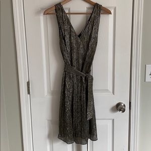 & other stories shimmery vneck sleeveless dress